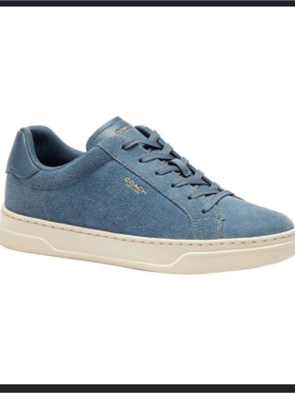 Coach carvana Blue Suede Low-Top Sneakers with Cream Sole women’s